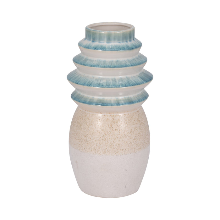 12\" Fluted Top Vase Reactive Finish - Multi-Colour 