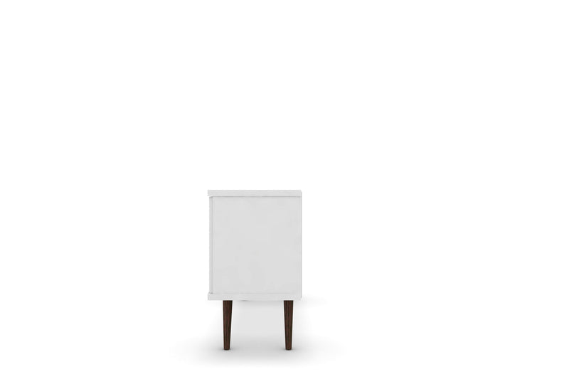 Manhattan Comfort Liberty 53.14\" Mid-Century Modern TV Stand with 5 Shelves & 1 Door - White & Yellow
