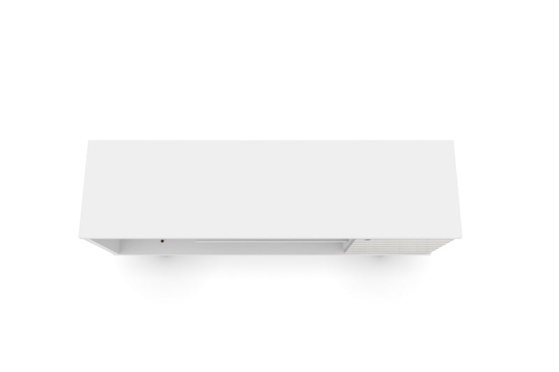 Manhattan Comfort Liberty 53.14\" Mid-Century Modern TV Stand with 5 Shelves & 1 Door - White & Yellow