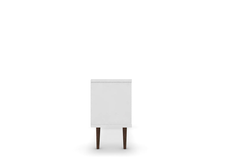 Manhattan Comfort Liberty 53.14\" Mid-Century Modern TV Stand with 5 Shelves & 1 Door - White & Rusti