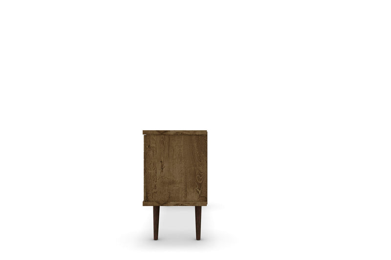 Manhattan Comfort Liberty 53.14\" Mid-Century Modern TV Stand with 5 Shelves & 1 Door - Rustic Brown 