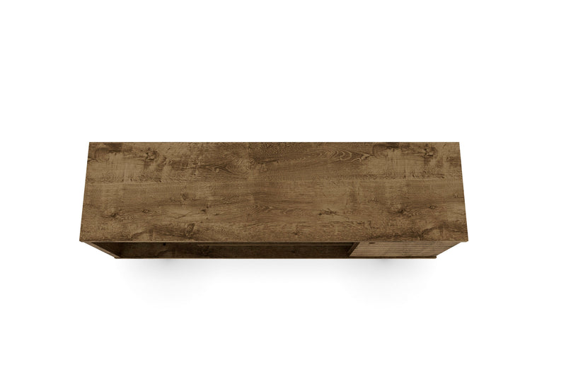 Manhattan Comfort Liberty 53.14\" Mid-Century Modern TV Stand with 5 Shelves & 1 Door - Rustic Brown 