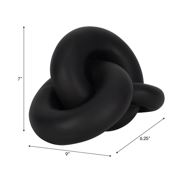 9\" Resin Knot Decor - Black 