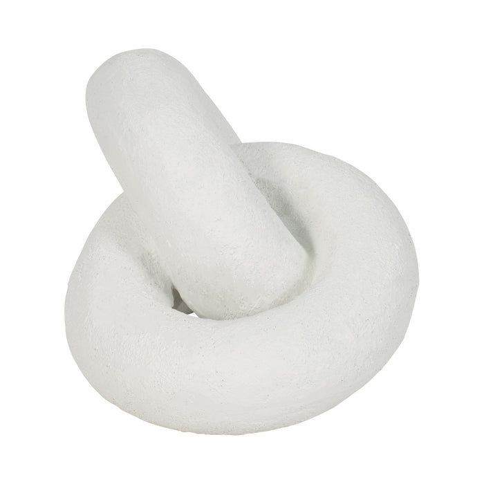 9\" Resin Knot Decor Rough Finish - White 