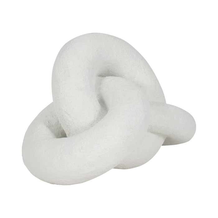 9\" Resin Knot Decor Rough Finish - White 
