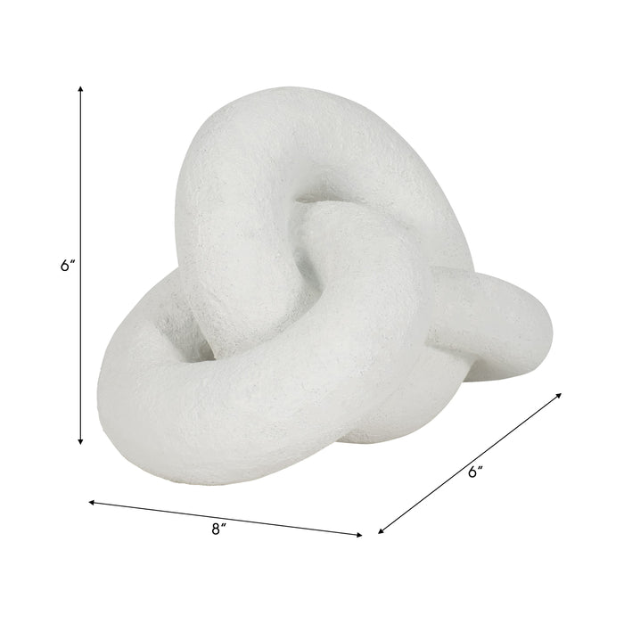 9\" Resin Knot Decor Rough Finish - White 