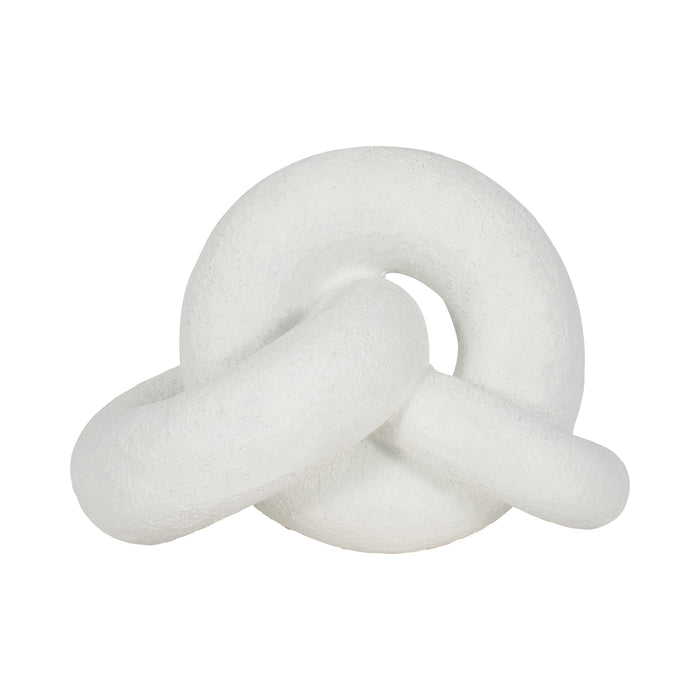 9\" Resin Knot Decor Rough Finish - White 