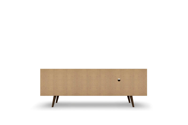 Manhattan Comfort Liberty 62.99\" Mid-Century Modern TV Stand with 3 Shelves & 2 Doors - White & Aqua