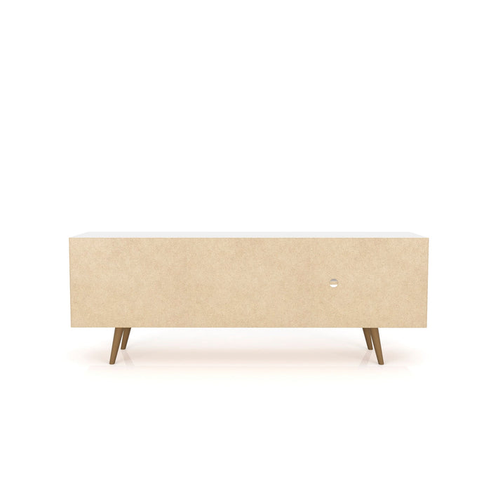 Manhattan Comfort Liberty 62.99\" Mid-Century Modern TV Stand with 3 Shelves & 2 Doors - White