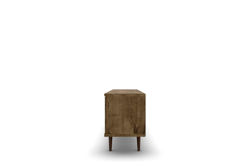Manhattan Comfort Liberty 62.99\" Mid-Century Modern TV Stand with 3 Shelves & 2 Doors - Rustic Brown