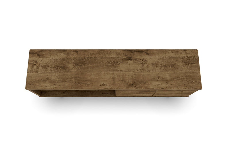 Manhattan Comfort Liberty 62.99\" Mid-Century Modern TV Stand with 3 Shelves & 2 Doors - Rustic Brown