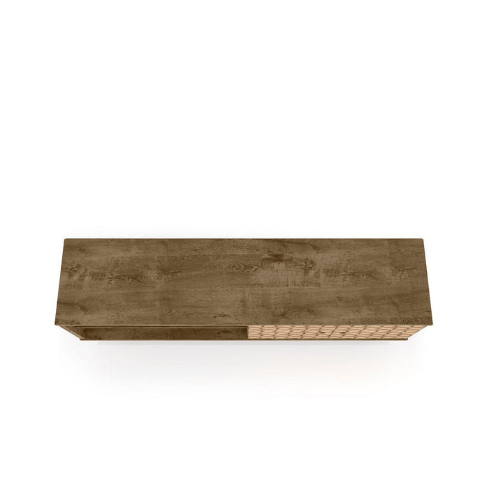 Manhattan Comfort Liberty 62.99\" Mid-Century Modern TV Stand with 3 Shelves & 2 Doors - Brown