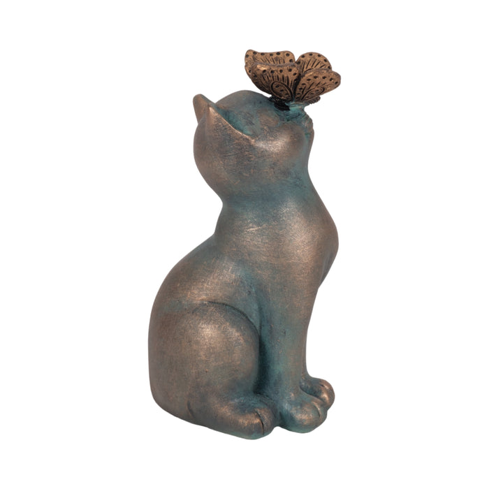7\" Cat With Butterfly on Nose - Multi-Colour 