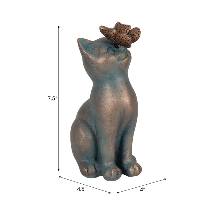 7\" Cat With Butterfly on Nose - Multi-Colour 