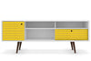 Manhattan Comfort Liberty 70.86\" Mid-Century Modern TV Stand with 4 Shelving Spaces & 1 Drawer - Whi
