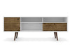 Manhattan Comfort Liberty 70.86\" Mid-Century Modern TV Stand with 4 Shelving Spaces & 1 Drawer - Whi