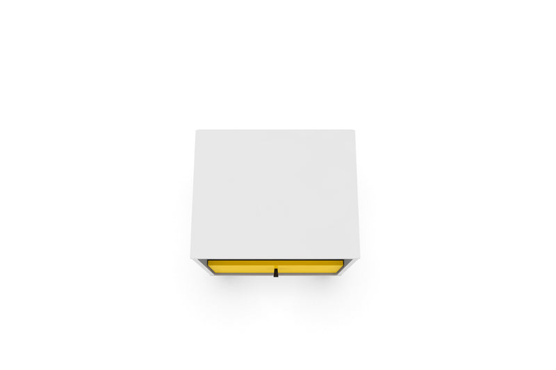 Manhattan Comfort Liberty Mid-Century Modern Nightstand with Cubby Space & Drawer - White & Yellow