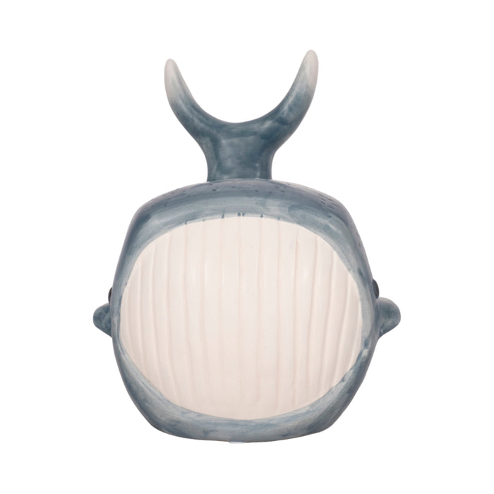 8\" Blue Whale Decor - Blue and White 