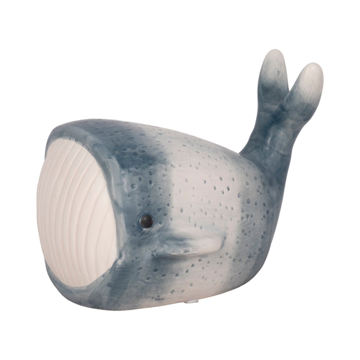 8\" Blue Whale Decor - Blue and White 