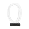 11\" Oval Loops Sculpture with Volcano Texture - Black and White 