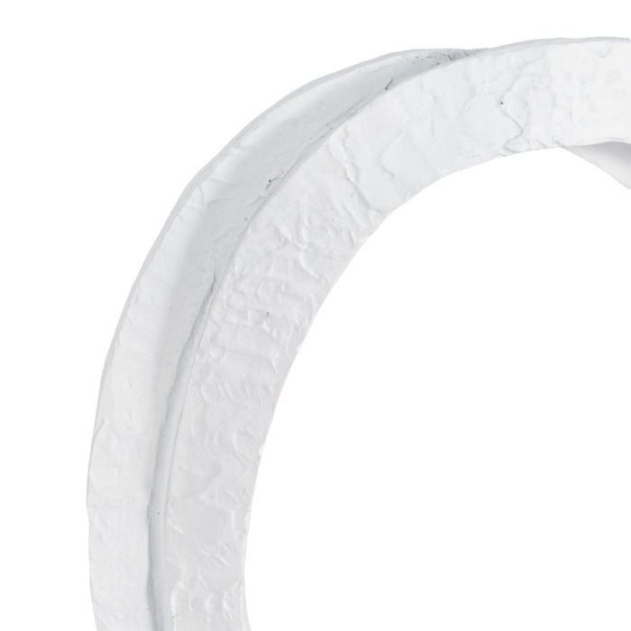 11\" Oval Loops Sculpture with Volcano Texture - Black and White 