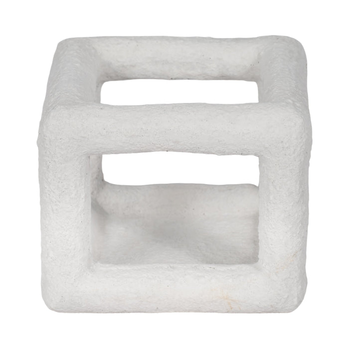 6\" Tectured Open Square Cube - White 