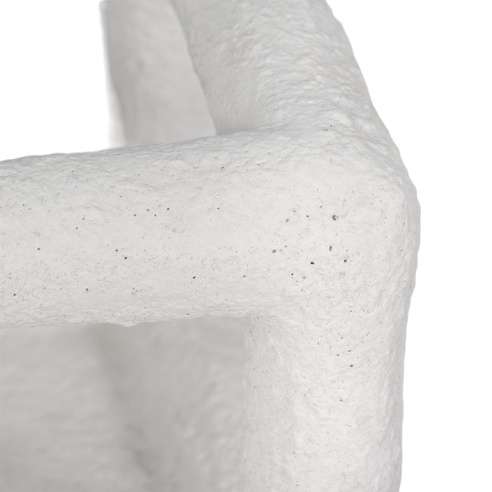 6\" Tectured Open Square Cube - White 