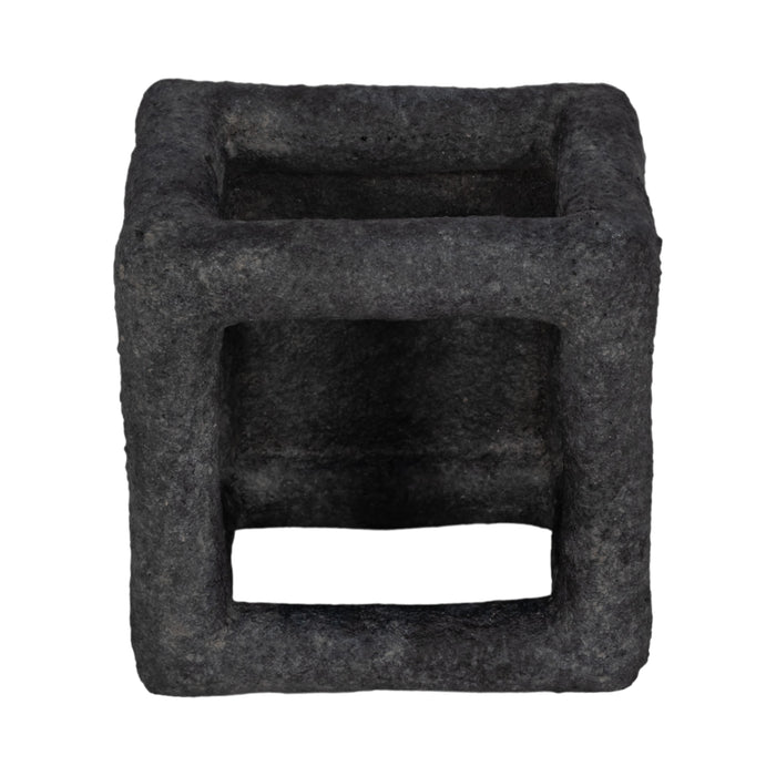 6\" Textured Open Square Cube - Black 