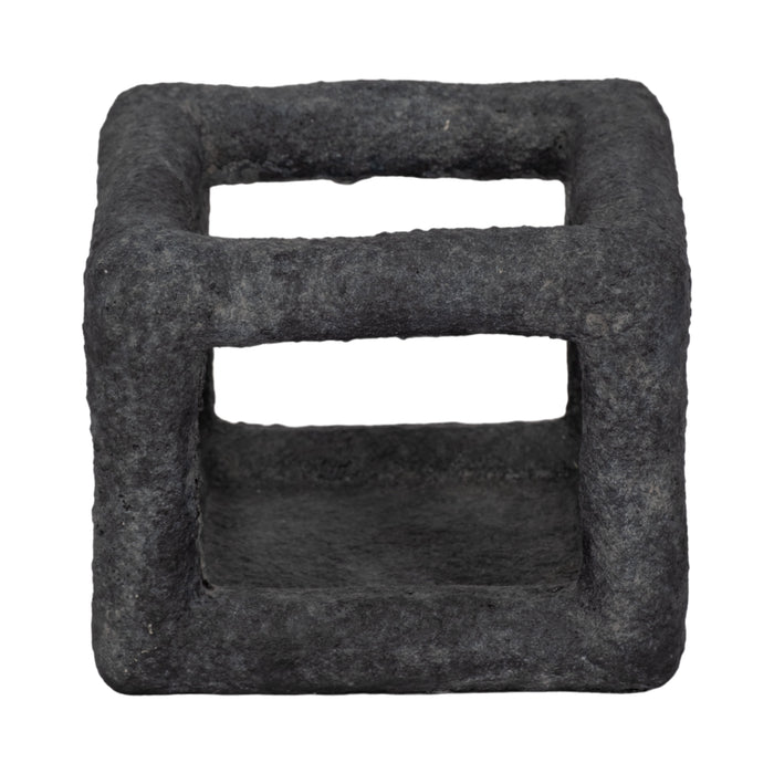 6\" Textured Open Square Cube - Black 