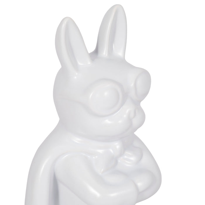Ceramic 10\" Super Dog - White