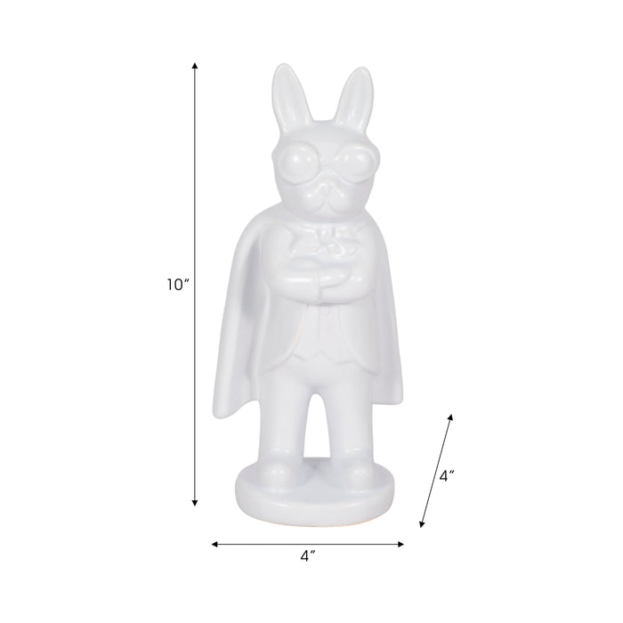 Ceramic 10\" Super Dog - White