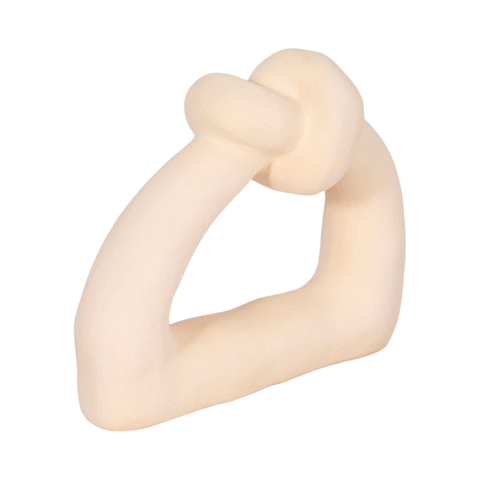 Sand Glaze Ceramic 11\" Knot with Open Cut-Out - Ivory