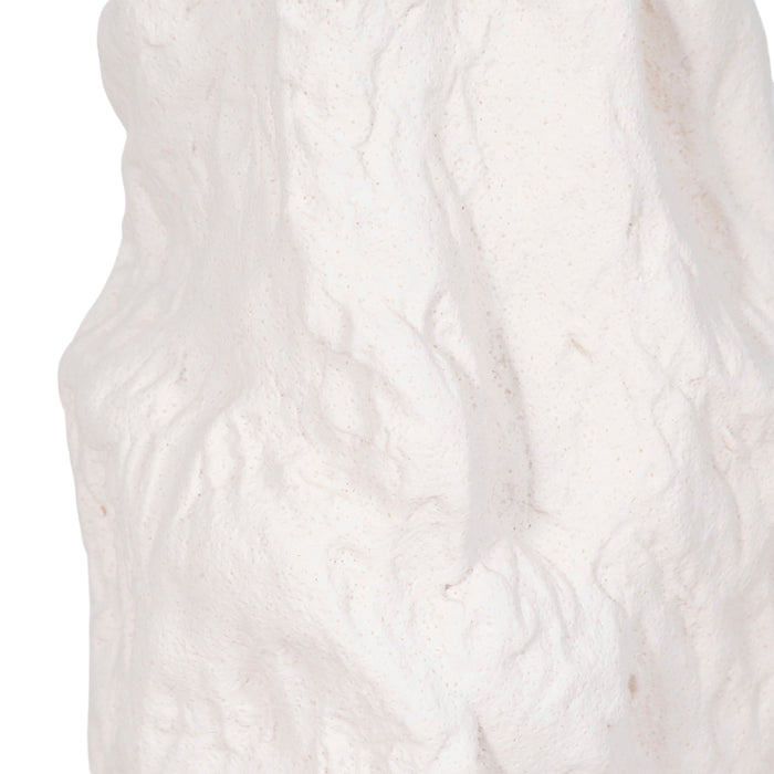 Ceramic 17\" Jagged Textured Vase - White