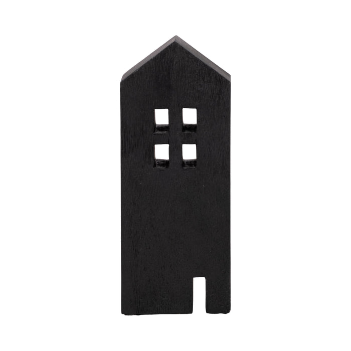 Wood 10\" House Tabletop Decor - Black