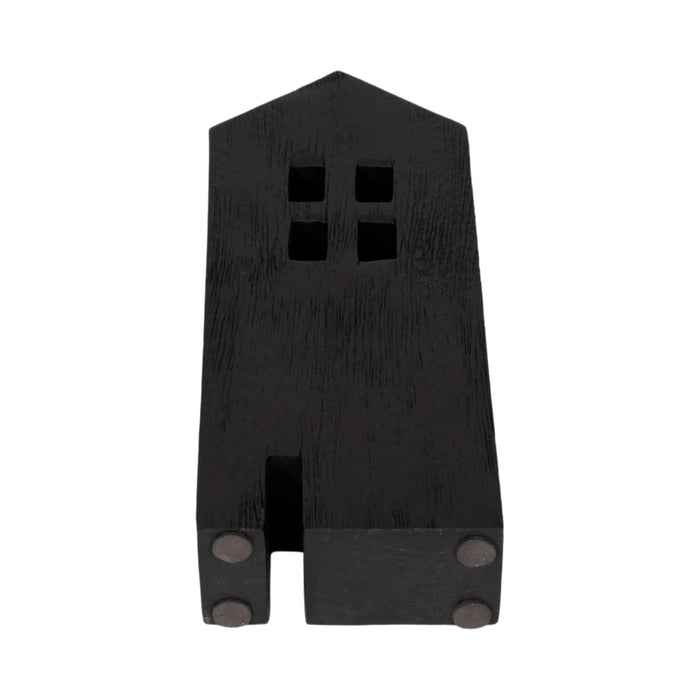 Wood 10\" House Tabletop Decor - Black