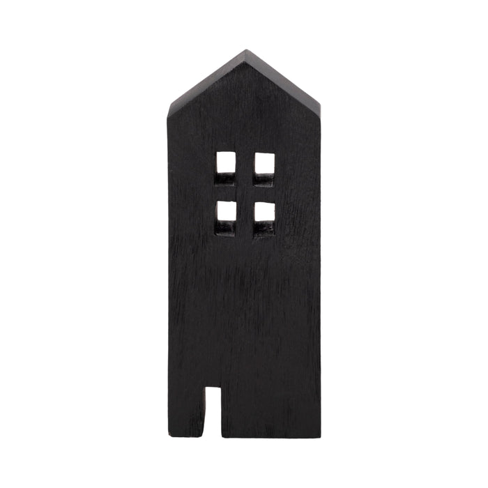 Wood 10\" House Tabletop Decor - Black