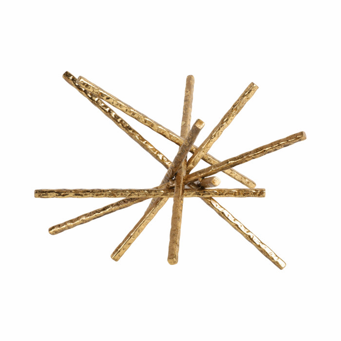 Iron 9\" Abstract Bar Tabletop Decor - Gold