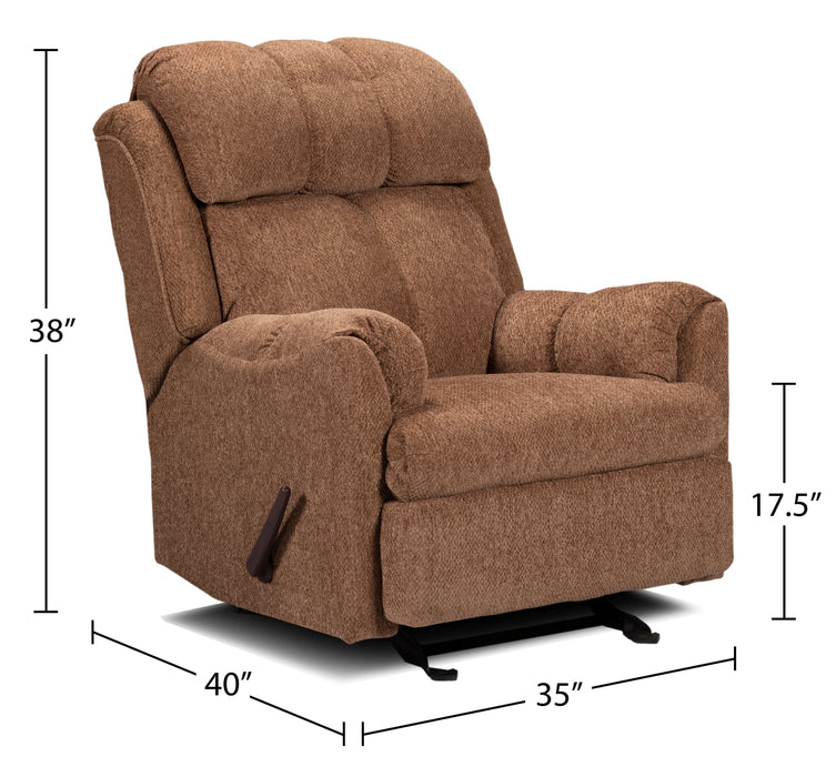 Brown Chenille Rocker Recliner