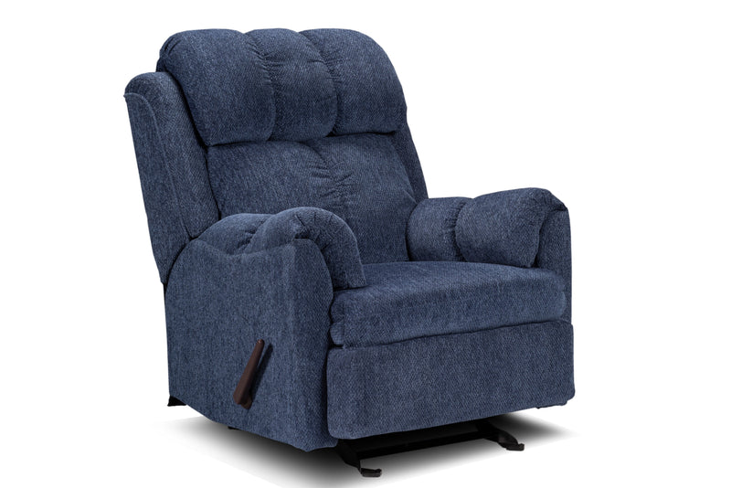 Navy Chenille Rocker Recliner