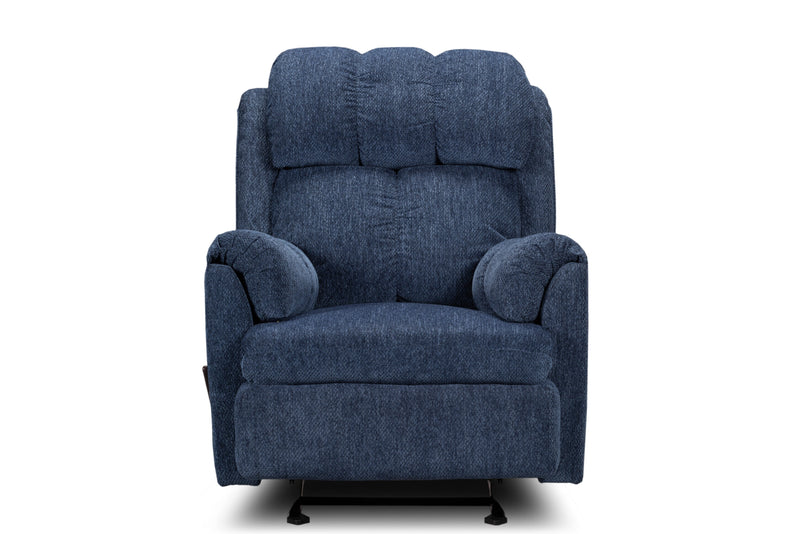 Navy Chenille Rocker Recliner