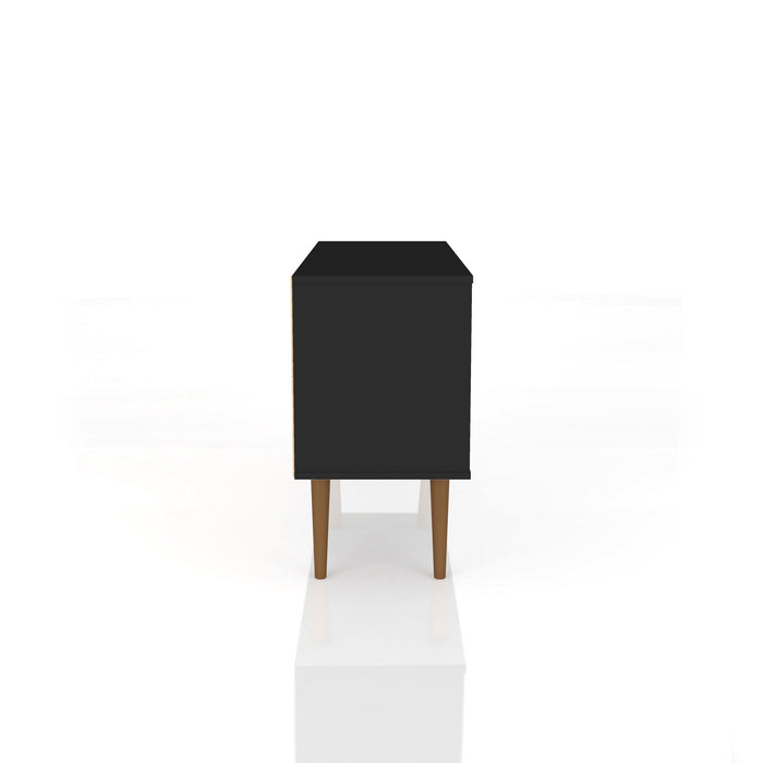 Manhattan Comfort Liberty 42.52\" Mid-Century Modern TV Stand with 2 Shelves & 1 Door - Black