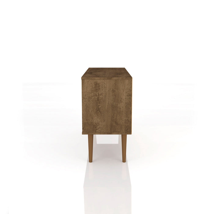 Manhattan Comfort Liberty 42.52\" Mid-Century Modern TV Stand with 2 Shelves & 1 Door - Rustic Brown 