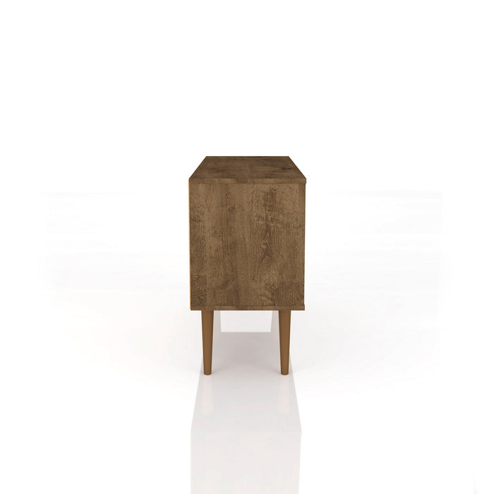 Manhattan Comfort Liberty 42.52\" Mid-Century Modern TV Stand with 2 Shelves & 1 Door - Rustic Brown