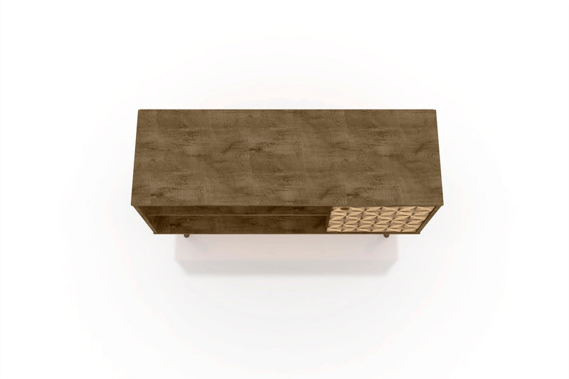 Manhattan Comfort Liberty 42.52\" Mid-Century Modern TV Stand with 2 Shelves & 1 Door - Brown