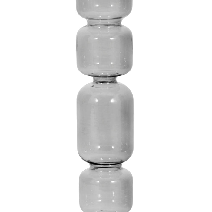 12\" Mixed Bubble Taper Candleholder - Black 