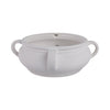 12\" Textured Bowl with Handles - White 