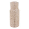 5\" x 2\" Raw Edge Travertine Taper Holder - Tan 