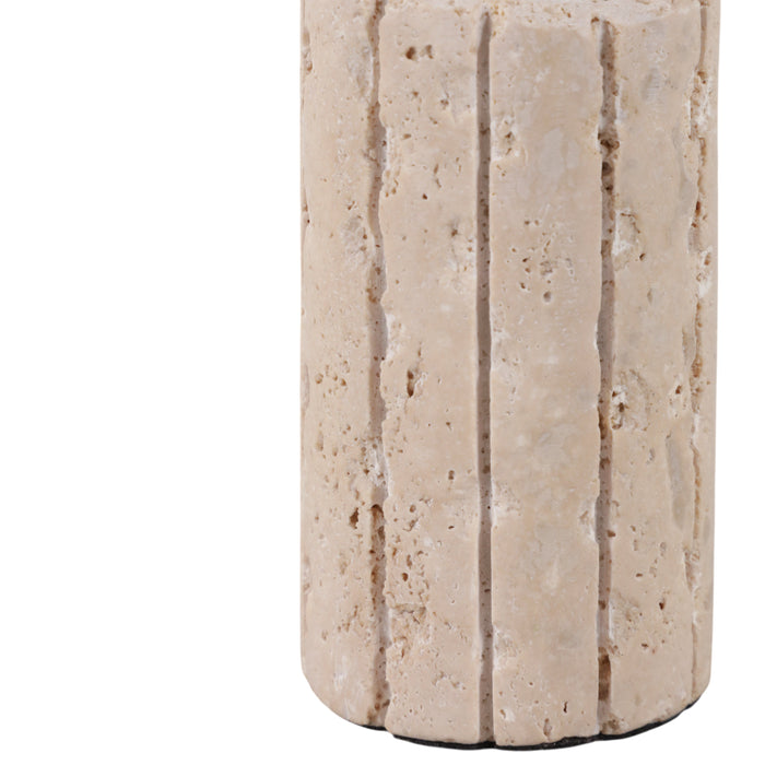 5\" x 2\" Raw Edge Travertine Taper Holder - Tan 