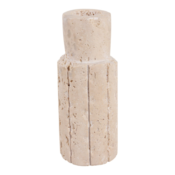 5\" x 2\" Raw Edge Travertine Taper Holder - Tan 