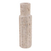 7\" x 2\" Raw Edge Travertine Taper Holder - Tan 